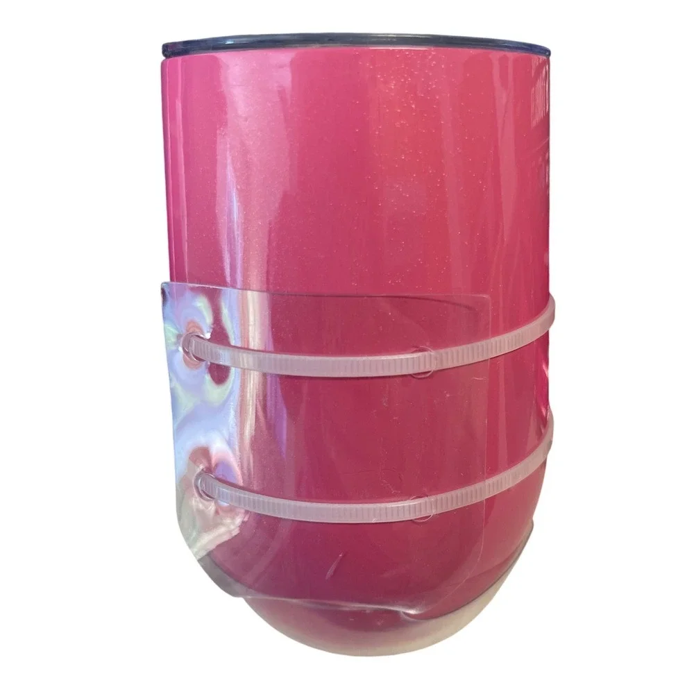 2 Wild Eye Designs Pink Glitter Insulated Wine Bag and 14oz Tumbler Sets New